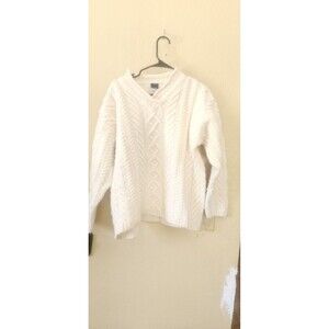 Paul James 100% Wool Cable Knit Fisherman Chunky Sweater M